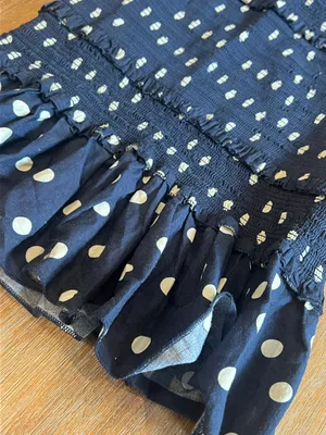 Smocked Polka Dot Mini Dress Multi Size XXS thumbnail 3