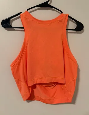 Lululemon Orange Crop Tank Top Athletic Workout Size L thumbnail 1