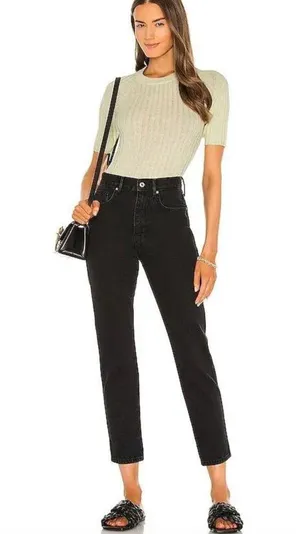 We The Free Free People Stove Pipe Jean in Black High-Waisted Jeans W1170 Sz 29 thumbnail 3