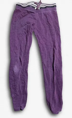Victorias‎ Secret Purple Jogger Sweatpants XS Striped Waistband Lounge Pants thumbnail 1