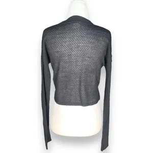 Nordstrom Abound Black Open Weave Neutral Pullover‎ Knit Cropped Sweater Minimal thumbnail 7