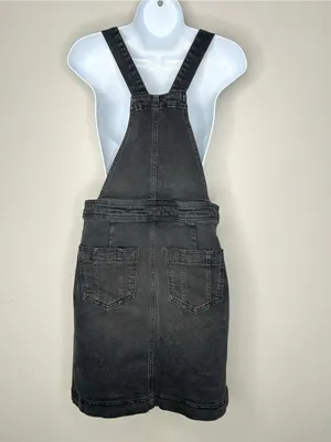 Boden Easy Overall Dress Washed Black Denim Size 4 thumbnail 4