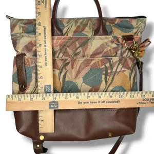 R.Riveter Otto Canvas Leather Tote Crossbody Bag Floral Breast Cancer Awareness thumbnail 16