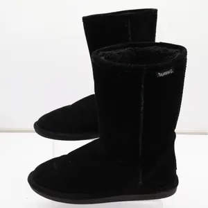 Bearpaw Bootie Womens US 10 Black Suede Fleece Lined Round Toe Mid Calf Boots thumbnail 2