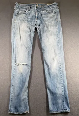 Rag & Bone Dre Boyfriend Jeans Womens 28 Blue Light Wash Mid Rise Distressed thumbnail 1