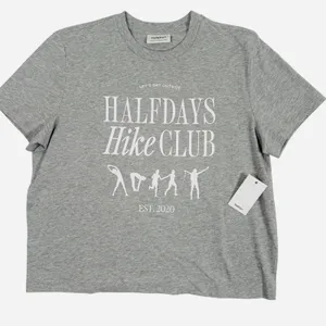 Halfdays Hike Club T Shirt Womens Small Gray Graphic Tee‎ Short Sleeve New thumbnail 2