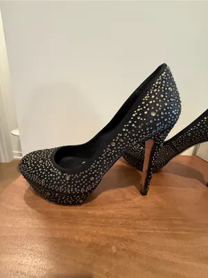 BCBGMaxAzria Black Crystal-Studded Pointed-Toe Pumps thumbnail 4