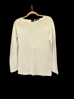 MAG Gold Knit Oversized Boatneck Sweater Sz XS thumbnail 4