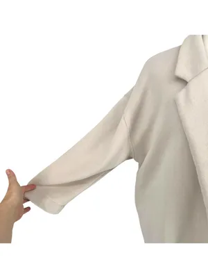 Blanknyc Keep Me Company Beige Open Front Long Minimalist Coat Size Size Small thumbnail 3