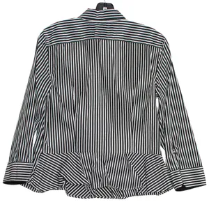Lauren Ralph Lauren Top Preppy Business Casual Office Button Up Stripe Black 10 thumbnail 2