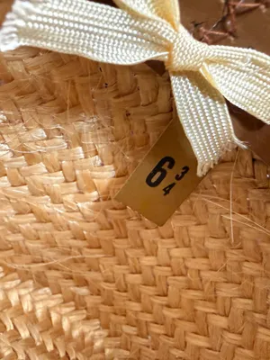 Vtg. Hush Puppies woven straw western cowboy hat thumbnail 8