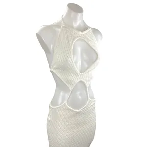 NEW Peppermayo White Sleeveless Cut Out Summer Beach Maxi Tank Sheath Dress S/M thumbnail 6