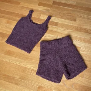 SKIMS Cozy Knit Garnet Brown Shorts & Cami Lounge Set XXS/XS thumbnail 4