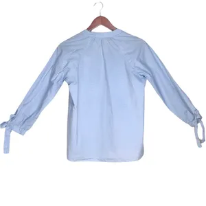 Madewell Light Blue & White Striped Tie-Sleeve Peasant Popover Blouse Top thumbnail 5