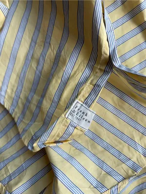Frank & Eileen button down shirt - Barry small Yellow striped cotton thumbnail 6