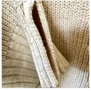 Free People cream V neck long sleeve oversized sweater thumbnail 7