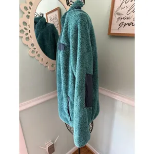 LL Bean Fleece Jacket Womens 1X‎ Teal Excellent High Pile Sherpa Full Zip thumbnail 6