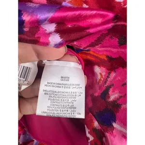 BCBGMAXAZRIA sz2 Pink/Red Floral Rosette Cocktail Party Mini Dress Bubble hoco thumbnail 6
