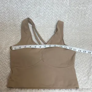 Balance Athletica Define Tan Longline Strappy Sports Bra size small‎ thumbnail 6