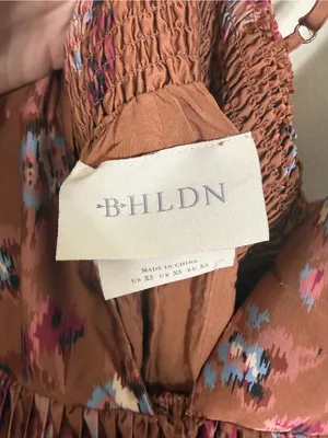 NWT Anthropologie BHLDN Maya Pleated V-Neck Midi Dress Floral XS thumbnail 6