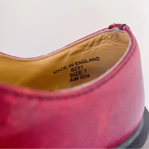 Dr Martens • vintage 8251 t-strap mary janes cutout sandals red leather England thumbnail 5
