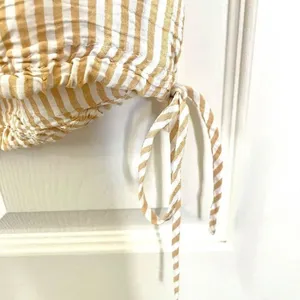 Zara yellow and white striped short sleeve crop top thumbnail 12