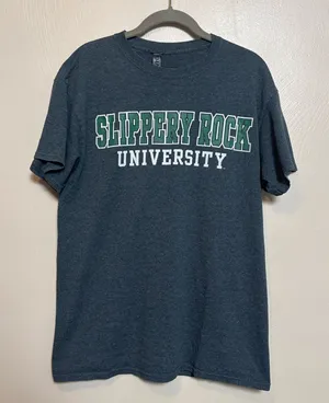 Slippery Rock University SRU Women's T-Shirt Gray Green Short Sleeve‎ Size M thumbnail 1
