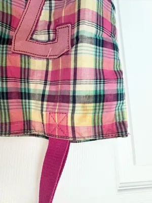 Vintage American Eagle AE Everyday Tote Pink Plaid “77” Canvas Y2K Shoulder Bag thumbnail 3
