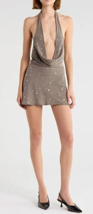Princess Polly Lolenna Plunge Mini Halter Dress thumbnail 1