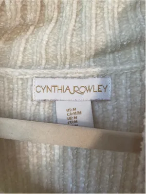 Cynthia Rowley Chenille Sweater Ribbed‎ Mock Neck Quiet Luxury Buttery Soft Cozy thumbnail 4