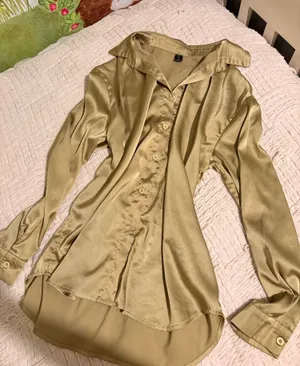 Green silk top thumbnail 1