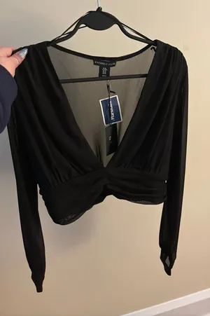 Sincerely Jules Black Sheer Top thumbnail 1