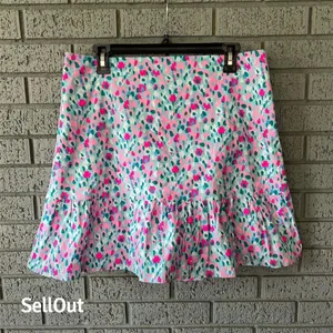 Lilly Pulitzer Women's Mini Skirt Floral Ruffled Hem Multicolor thumbnail 3