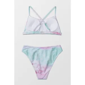 New Womens CUPSHE High Waisted Tie Dye Tummy Control Bikini Swimsuit M/L thumbnail 4