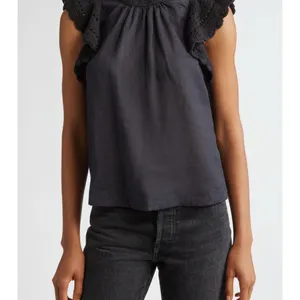 Ulla Johnson Handmade Kai Ramie black flounce Goth feminine blouse 10 thumbnail 15