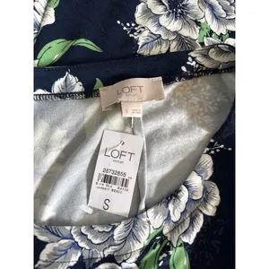 NWT Loft Outlet Women's Navy Blue White Flowers‎ Short Sleeve Dress Size Small thumbnail 5