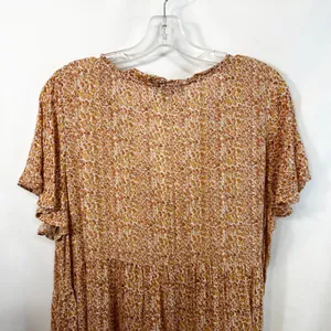 Wonderly Plus Size 1X Midi Dress Orange Floral‎ Tiered Fairy Boho Feminine 1231 thumbnail 7