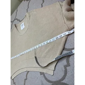 Aerie Ribbed Knit scoop neck Sweater Balloon Sleeve Cropped Relaxed Fit Size M thumbnail 9