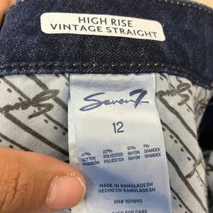 Seven7 high rise vintage straight dark wash non ripped jeans size 12 #740 thumbnail 6