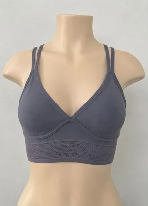Fabletics Womens‎ Sports Bra Slate Blue Strappy Perforated Band Small thumbnail 1