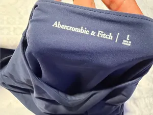 Abercrombie & Fitch navy blue Long-Sleeve Crewneck thong Bodysuit size L thumbnail 4