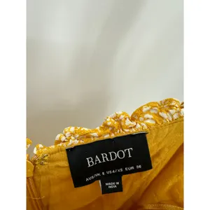 Bardot‎ Yellow Microfloral Tie Strap Ruffle Mini Dress Women Size 4 XS FI19 thumbnail 7