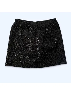 Zara black fairycore party going out clubwear sequin mini skirt size small thumbnail 3