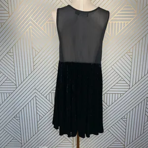 Minkpink Clean Little Black Velvet‎ Dress Sheer thumbnail 7