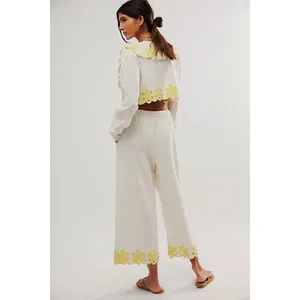 Free People Amina Boho Cropped Blouse Sz M thumbnail 11