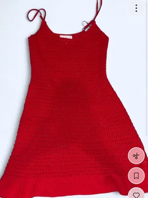 NWT!! Dazzling PacSun Red Oasis Crochet Mini Dress, XL thumbnail 4