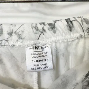 Body Touch Medium Pajama Set‎ White Gray Floral Long Sleeve Lounge Feminine 367 thumbnail 14