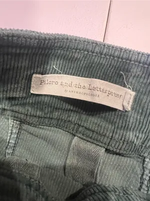 Pilcro and the Letterpress Green Corduroy High Rise Trouser Bootcut Pants Sz 28 thumbnail 10