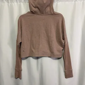 Lululemon Cropped Zip Hoodie Heathered Mauve Thumbhole Yoga Jacket Women’s 10? thumbnail 8