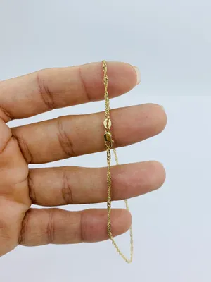 Real 10k Gold Ankle Bracelet Singapore 10” thumbnail 3